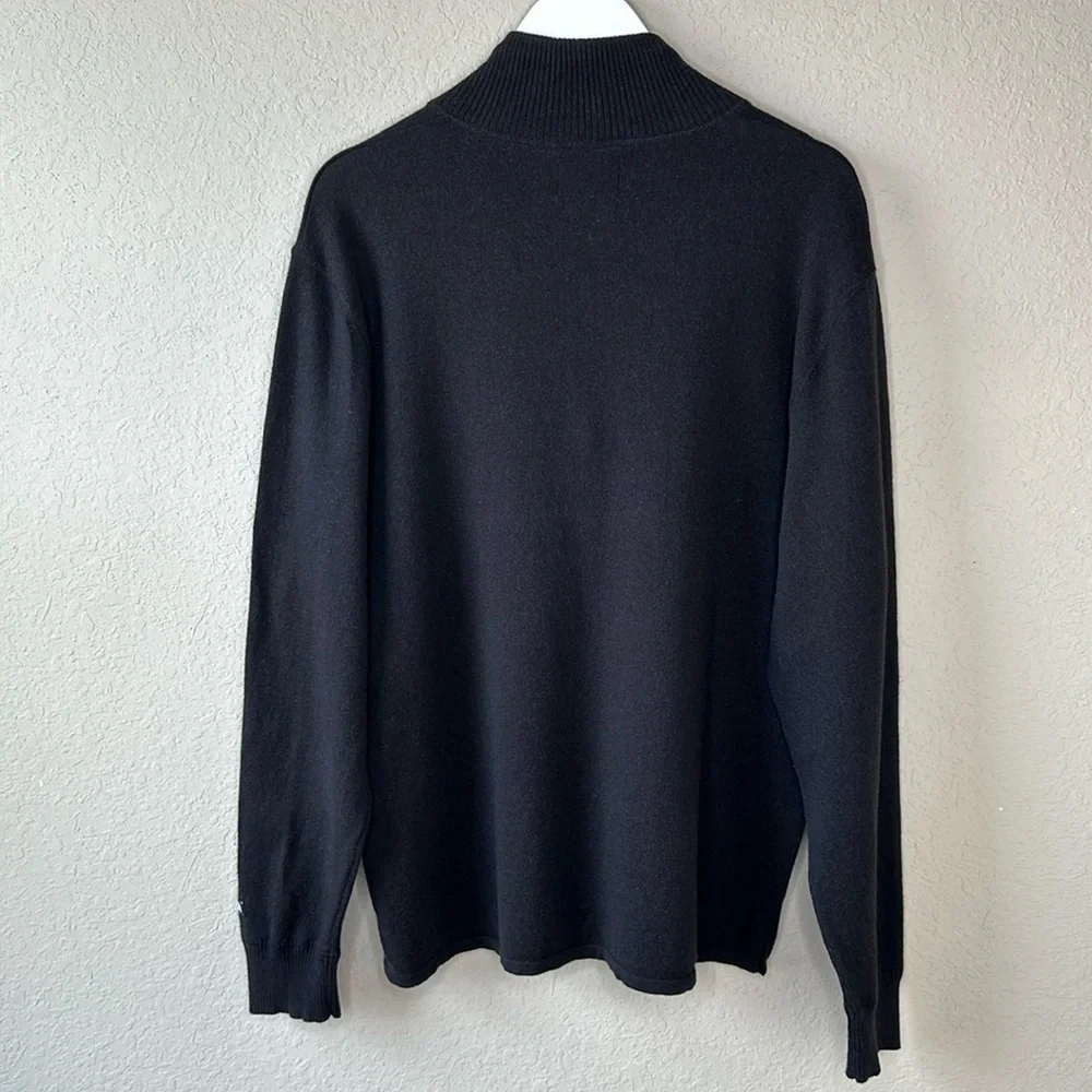 The North Face Men's Quarter Zip Wool Cotton Blend Sweater Black Size‎ Large